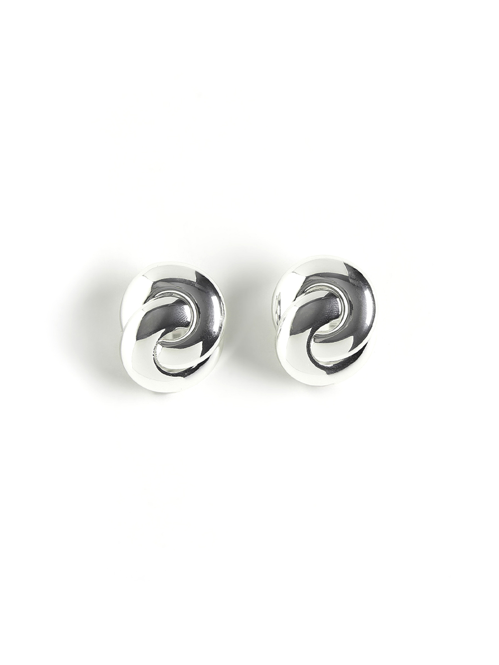 Серьги "Double round element" Silver