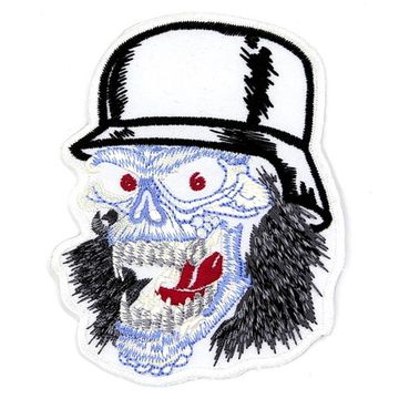 Нашивка Череп в каске (белая)