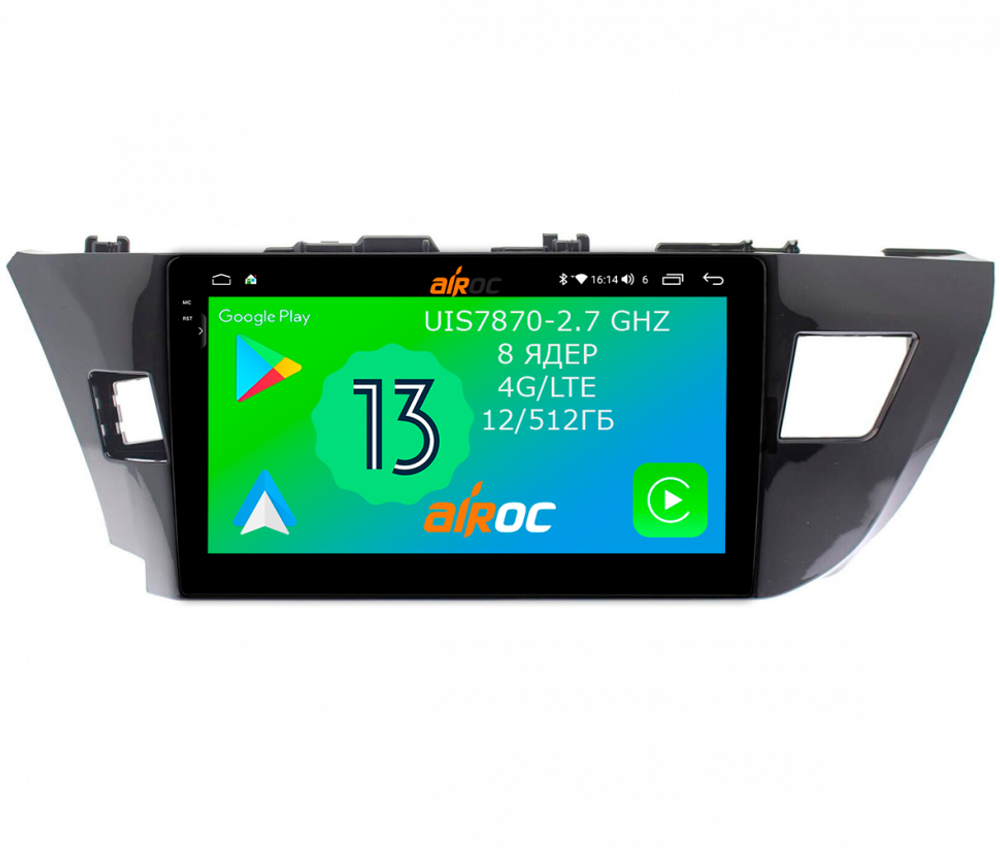 Магнитола для Toyota Corolla 2013-2016 - Airoc 2K AU-1103 Android 13, TS20, 12/512Гб, SIM-слот
