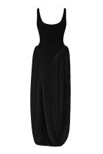 Черное платье с буфами