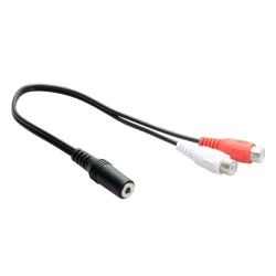 Кабель Jack 3,5 гнездо на гнездо 2 RCA (f-f)