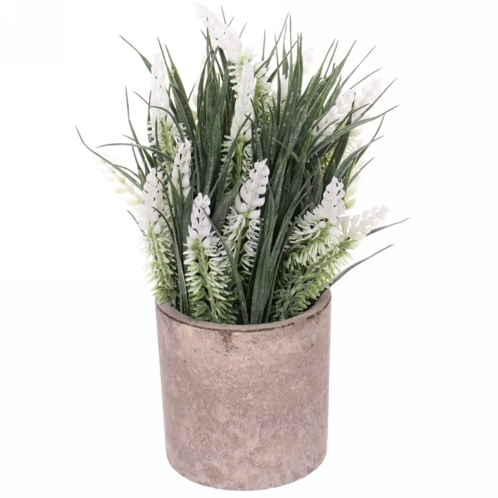 Цветок искусственный «Прованс» 9*9*17см в горшке цвет белый 6/4