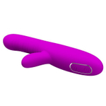 Лиловый вибратор-кролик Angelique с движениями головки - 22 см. (Цвет: лиловый)