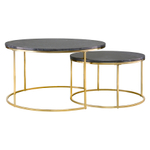 Набор из 2-х журнальных столиков Bergenson Bjorn Hans, 60 см и 80 см, черный мрамор