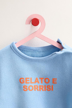 ZARA TIMELESS - ВЕЛЬВЕТОВЫЙ КОМБИНЕЗОН С ТЕКСТОМ, ГОЛУБОЙ