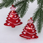 Елочные игрушки "Сказочная ёлочка" 8 см 2шт. Красный