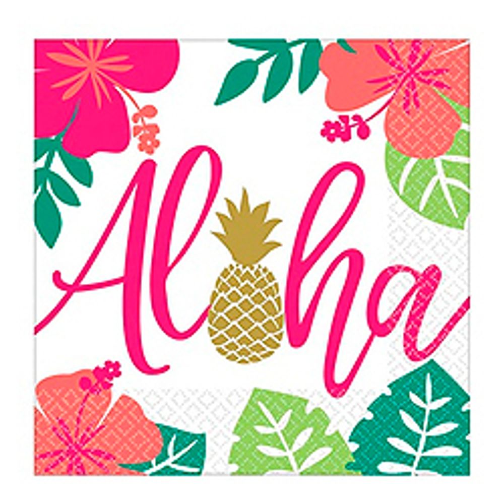 Салфетка-ALOHA-Фламинго-33см-16шт