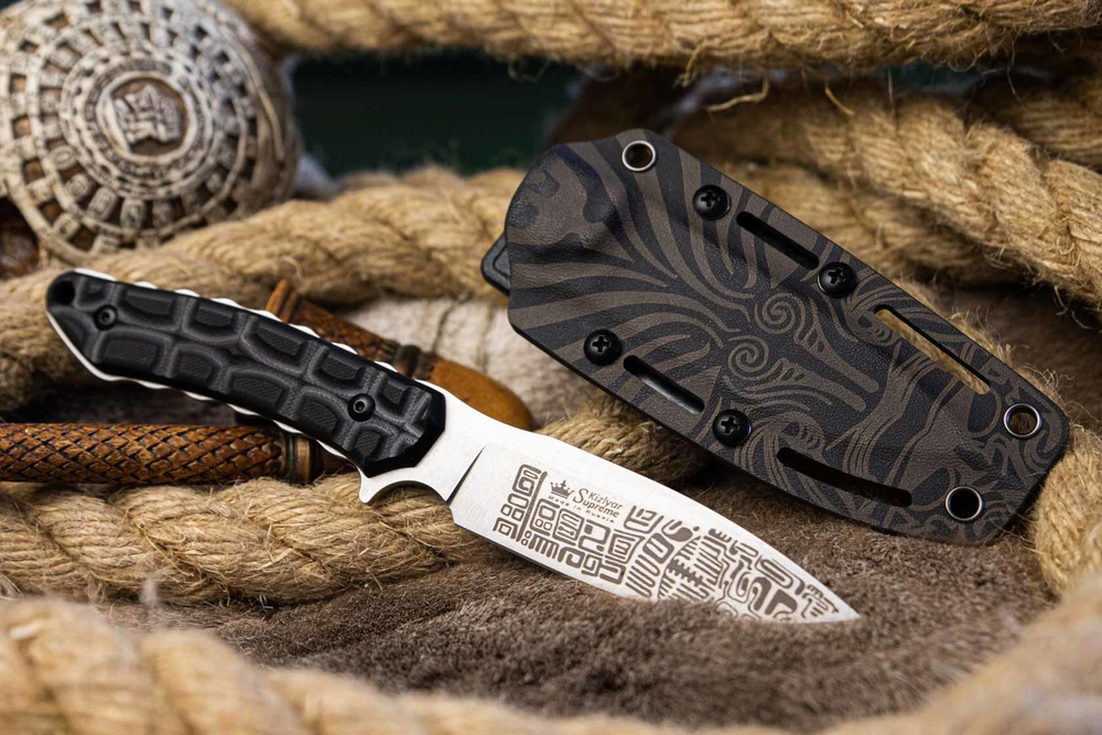 Туристический нож Aztec D2 StoneWash Kydex