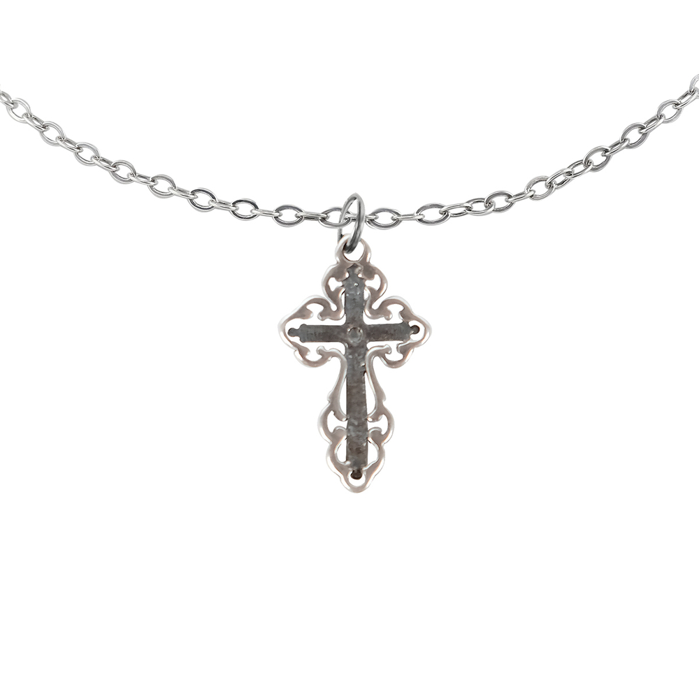 "Подвеска крестик" подвеска в серебряном покрытии из коллекции "Религиозные украшения" от Jenavi с замком карабин