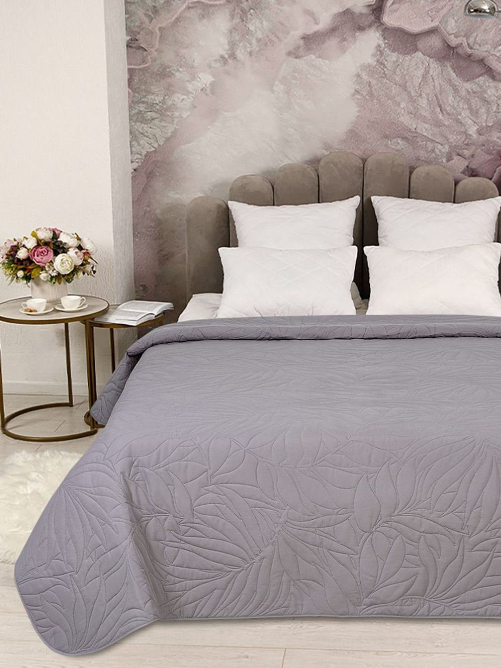 Покрывало на кровать, стеганое, поплин с размерами 215х220