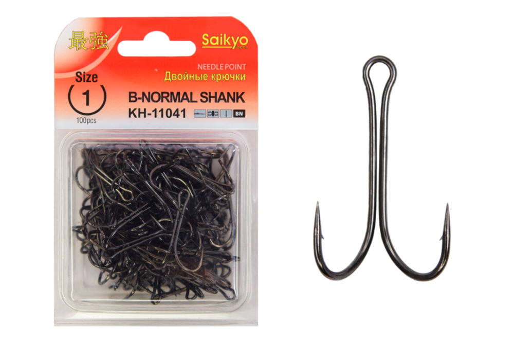 Крючки Saikyo двойн.Normal Shank KH-11041  № 1 BN (100шт)