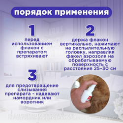 Средство от блох и клещей для кошек и собак любых пород Спрей АВЗ "БАРС" 2шт*200мл