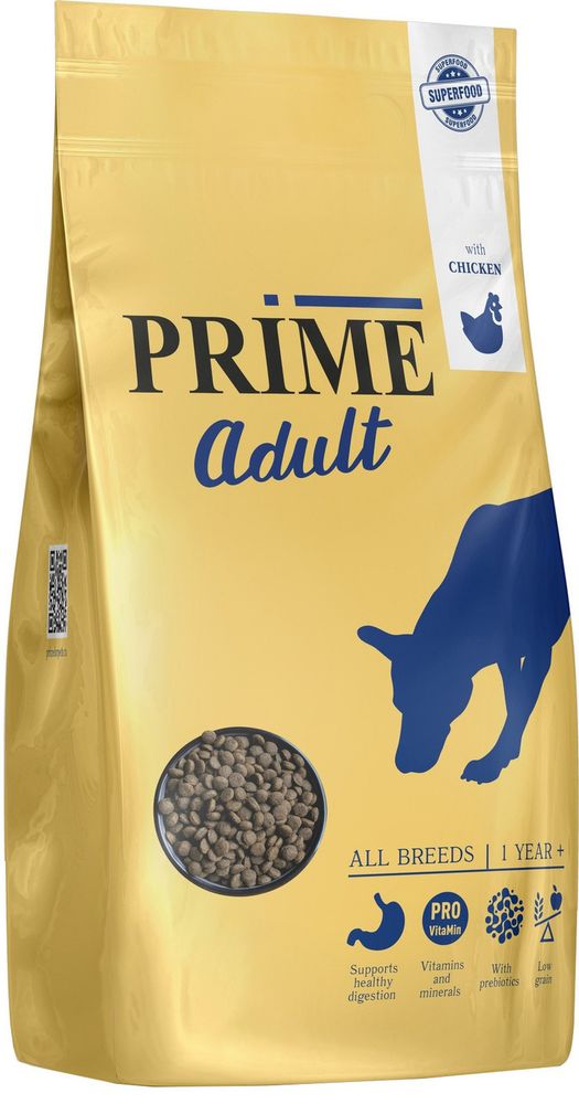 PRIME 500г Adult Сухой корм для собак всех пород с 12мес Курица