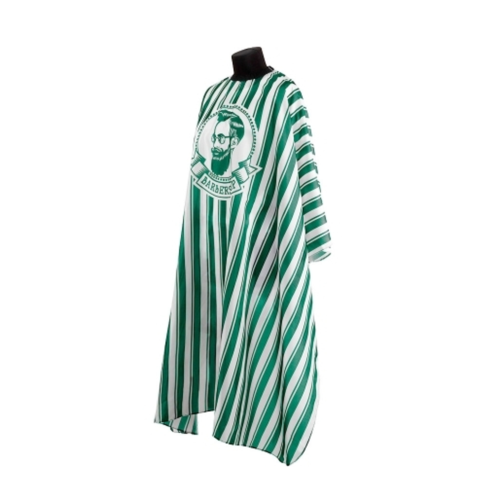 Пеньюар парикмахера «Barberbar» (зеленый в полоску), TNL, J-50