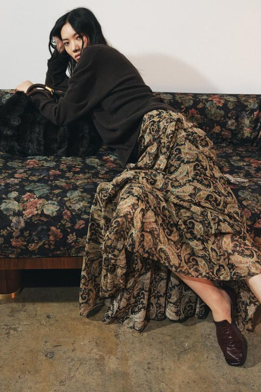 ZARA ДЛИННАЯ ЮБКА С ПРИНТОМ «ПЕЙСЛИ» — ZW COLLECTION, РАЗНОЦВЕТНЫЙ