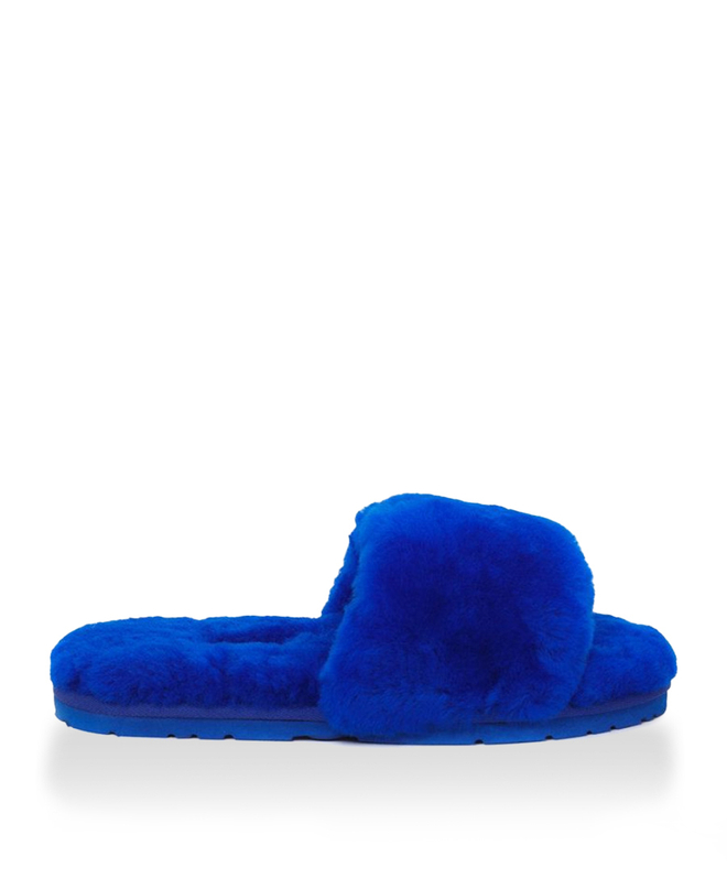 FLUFF SLIDE SLIPPER-electric blue