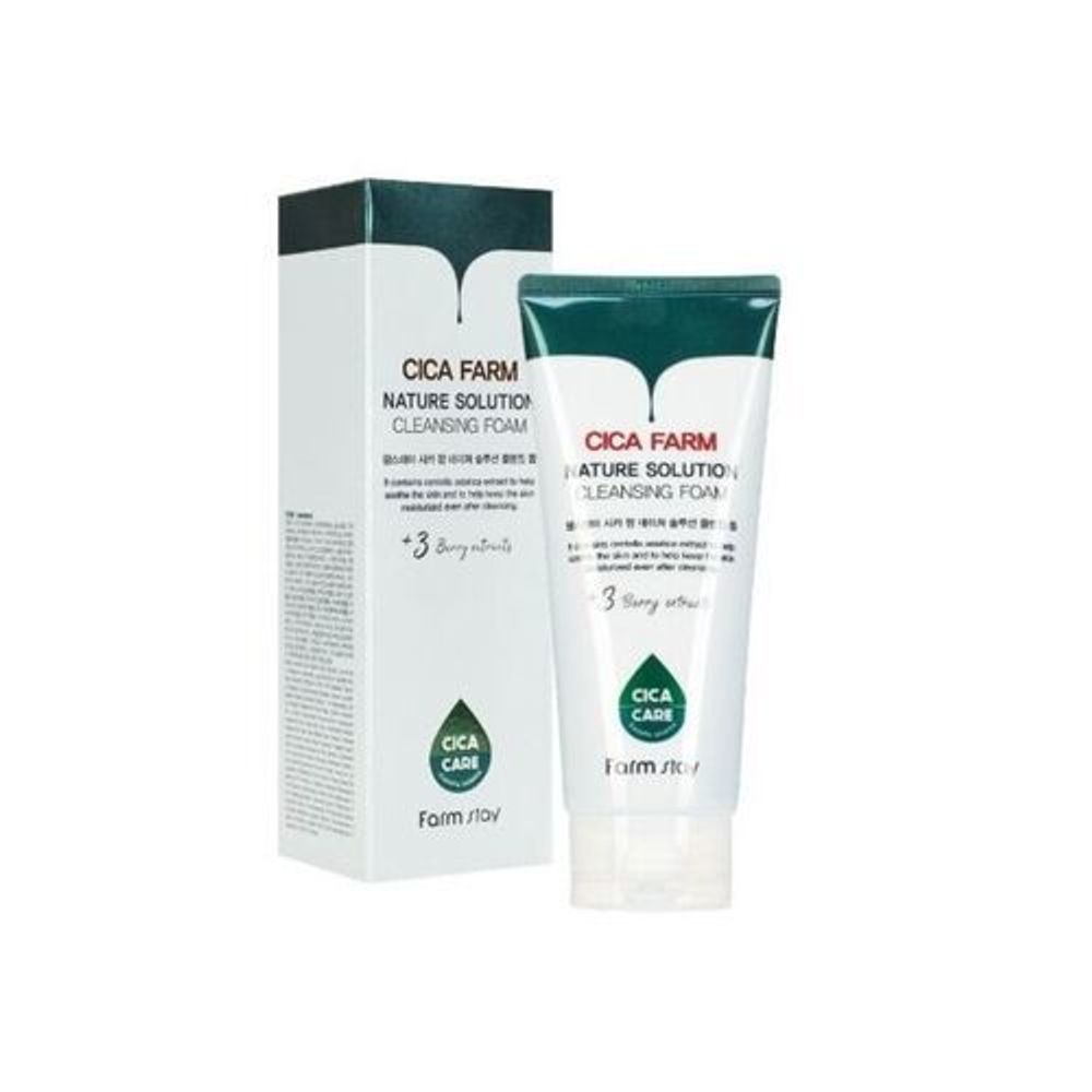 FarmStay Пенка восстанавливающая очищающая с центеллой - Cica nature solution cleansing foam, 180мл