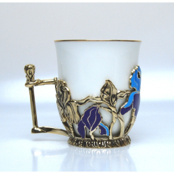 Кофейная чашка "Ирисы" в шкатулке бумвинил