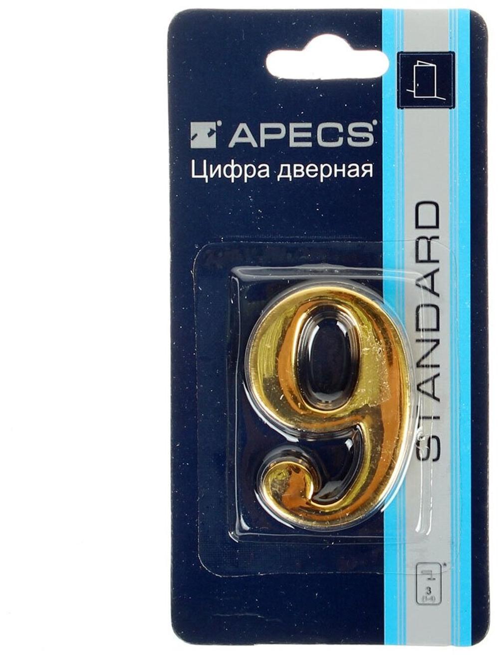 Номер квартирный "Апекс" 9 золото