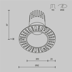 Встраиваемый светильник Technical DL120-10W-2.7K-TRS-W