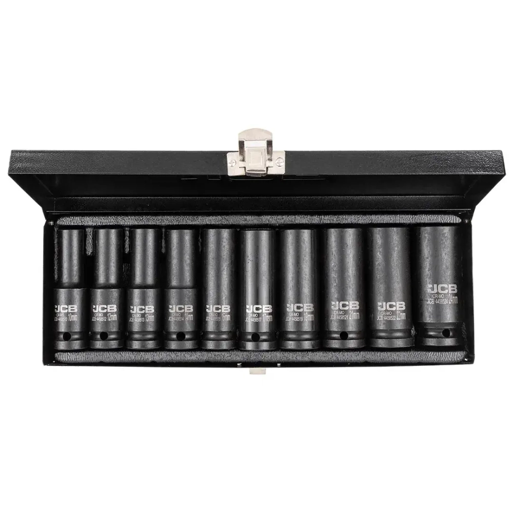 Набор головок ударных глубоких 10пр.,1/2''6гр.(10,12-15,17,19,21,22,24мм) JCB JCB-4107-5MPB