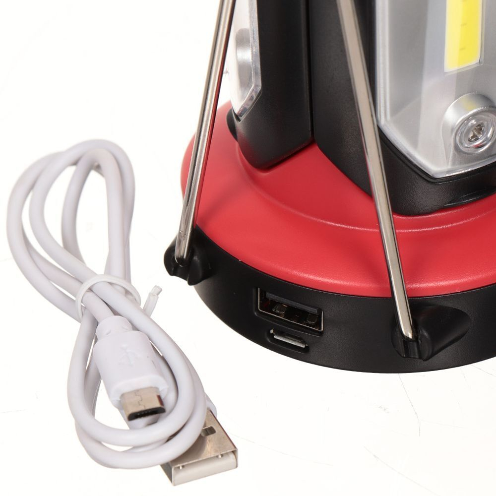 Фонарь кемп, встр акк, зар от сет220В, пластик, черно-красн, SPE17200-4 MX-8801