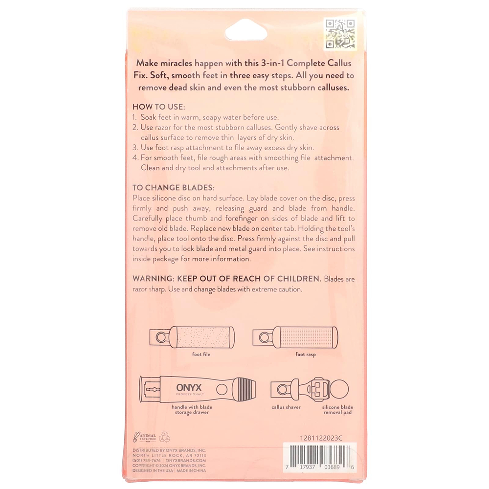 Onyx Professional, 3 Step Miracle, комплексная фиксация костной мозоли 3-в-1, набор из 4 предметов