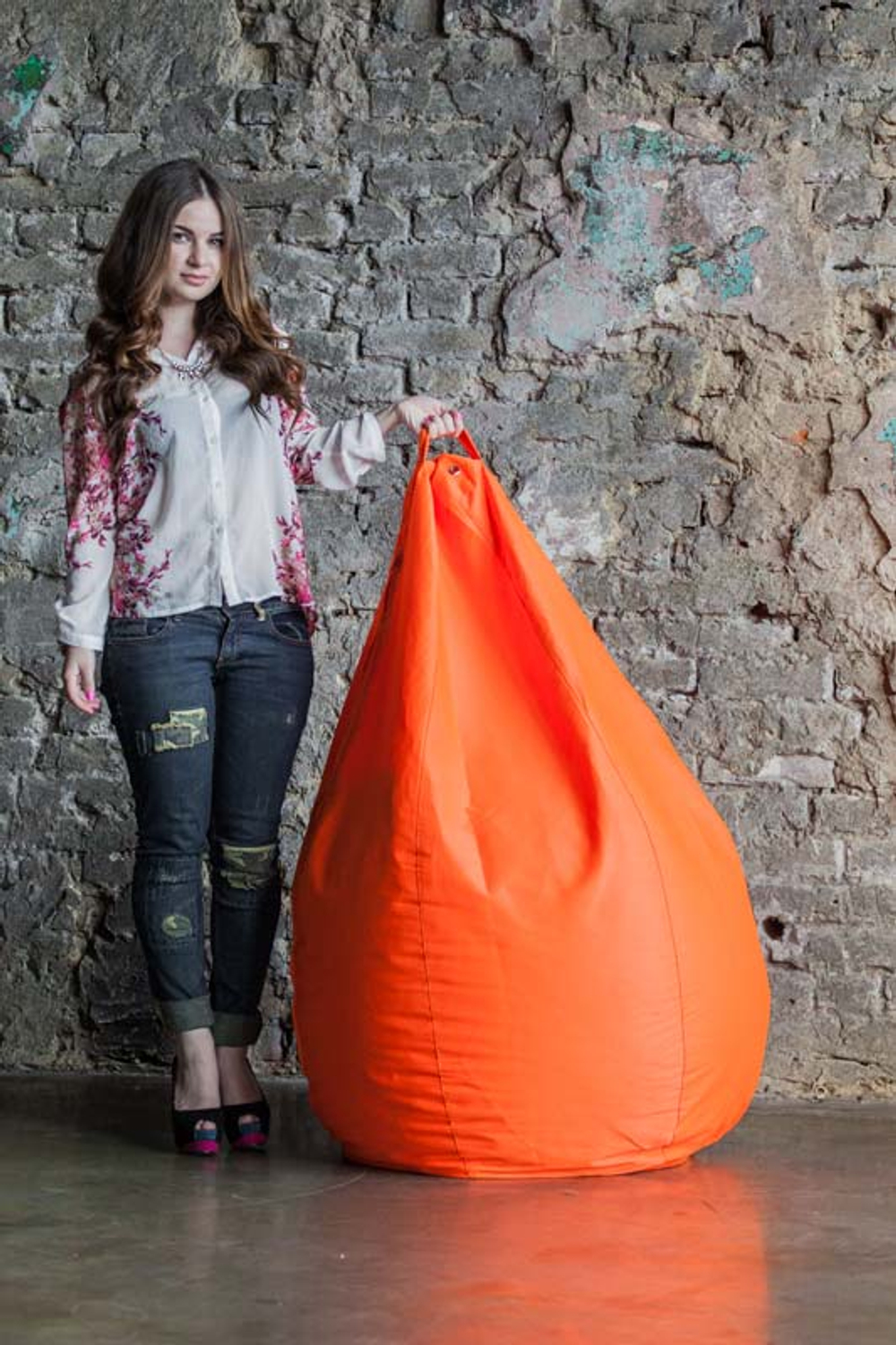 Кресло Мешок Груша Фьюжн Оранжевое (XL, Классический)