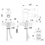LM4808B Вилла Смеситель для биде с донным клапаном клик-клак, бронза (к/к 4)