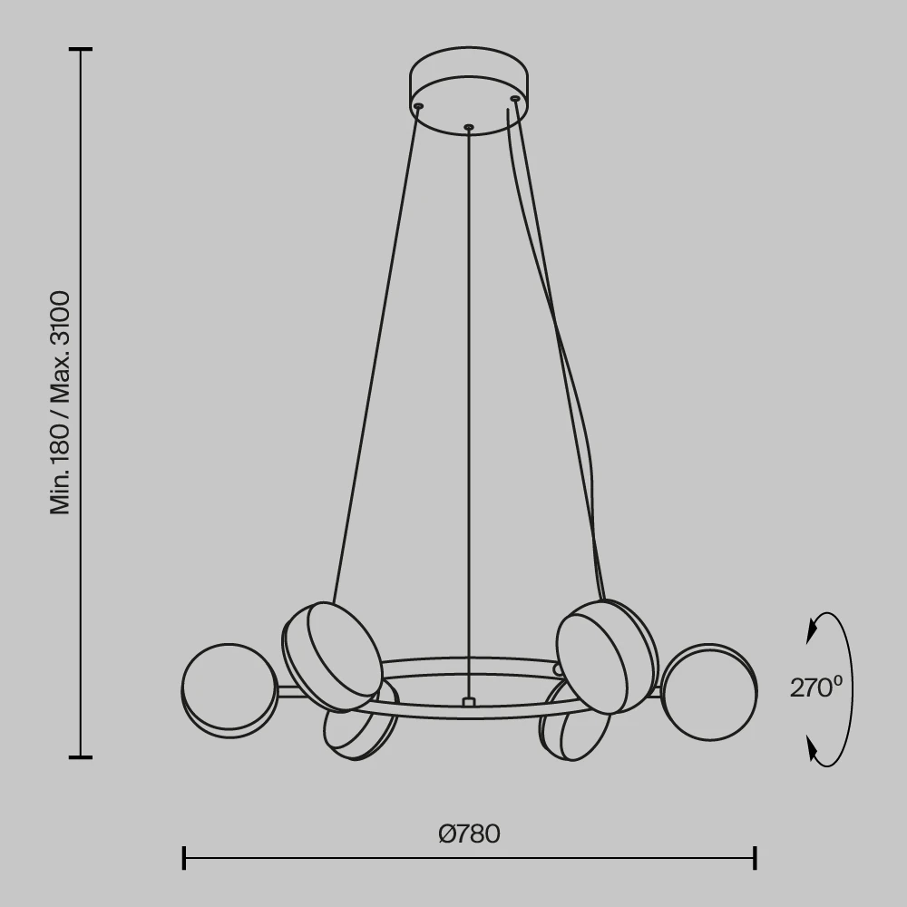 Подвесная люстра Maytoni MIND MOD299PL-L60BC3K