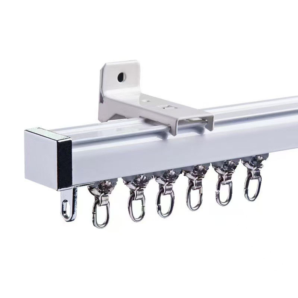 Тихий алюминиевый карниз для штор с бегунками, потолочный/настенный