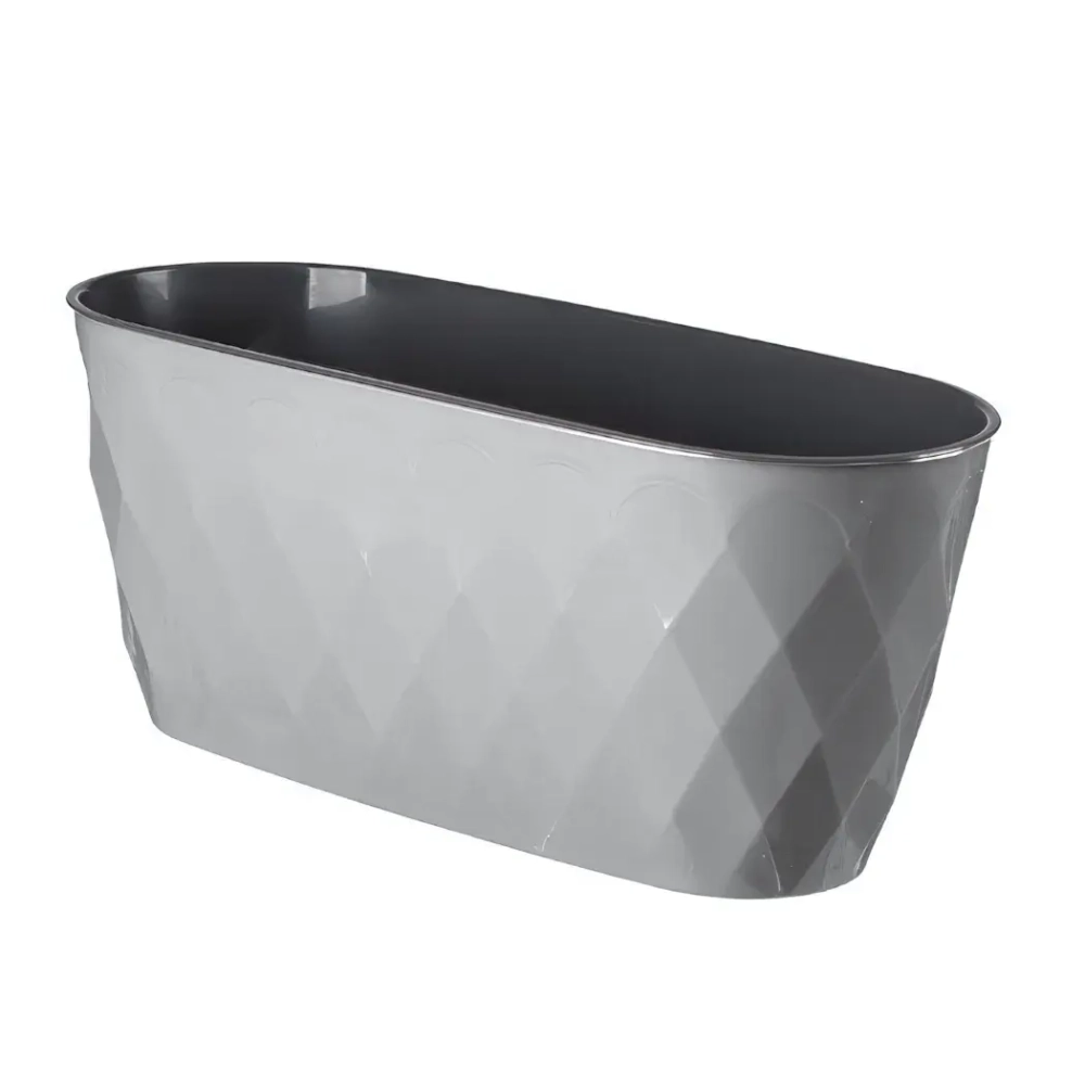 Горшок для цветов пластиковый 5л «Laurel» с дренажной вставкой серый