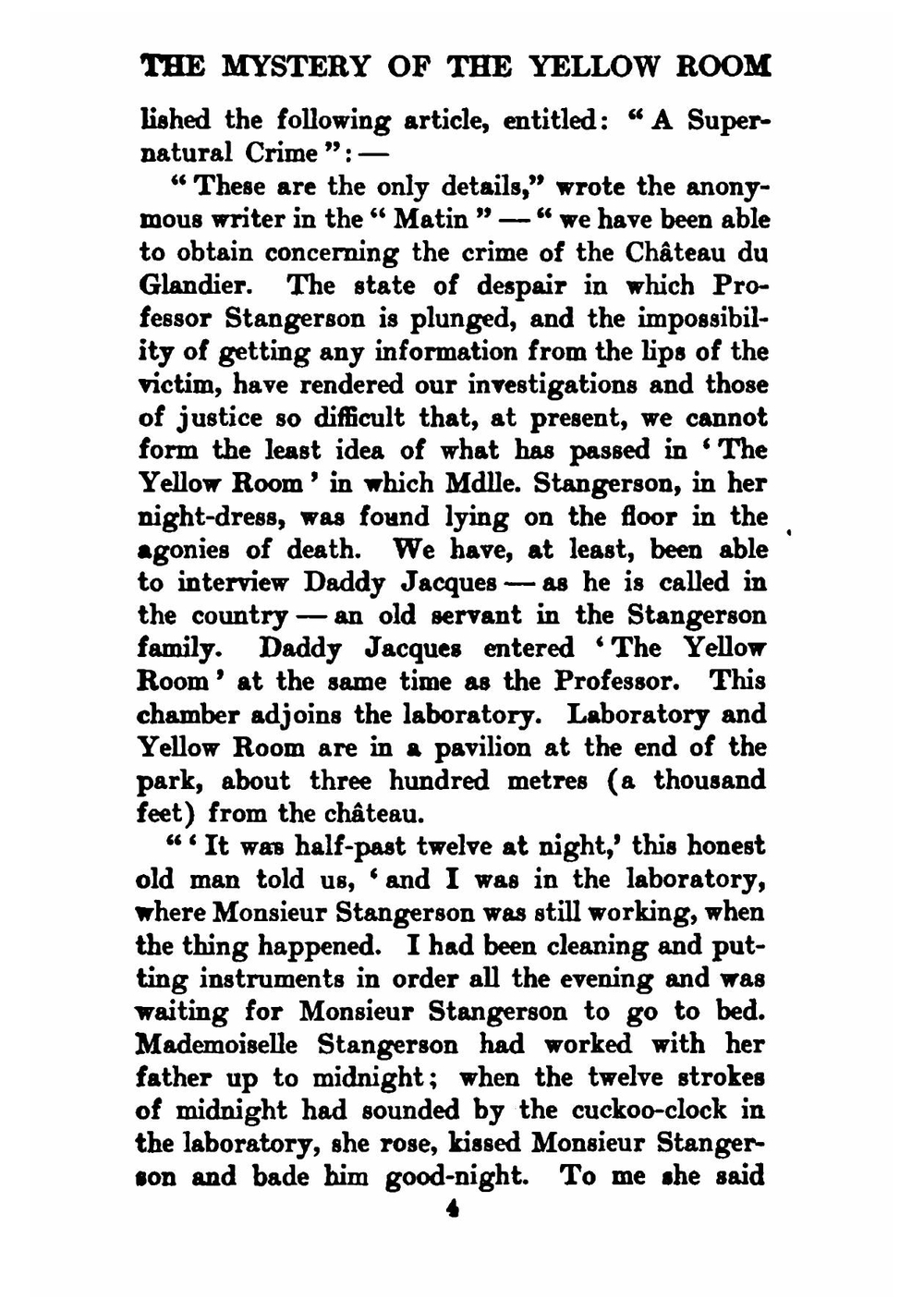 The Mystery of the Yellow Room. Extraordinary Adventures of Joseph Rouletabille, Reporter | Gaston Leroux
