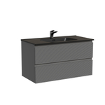 Тумба подвесная Sancos Folk 890х445х500, c двумя ящиками оснащенными доводчиками, Grey soft, арт.FL90GS