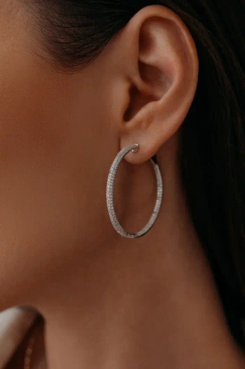 Серьги - конго с фианитами