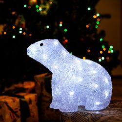 ULD-M3125-040-STA WHITE IP20 WHITE BEAR-4 Фигура светодиодная Белый медведь-4. 32x25см. 40 светодиодов. Белый свет. Провод прозрачный. TM Uniel