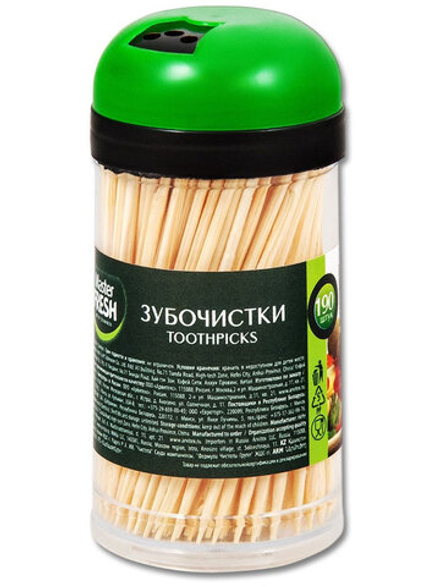 Мастер Фреш 190 шт. зубочистки деревян. пл/банка
