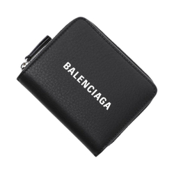 Balenciaga Bifold Cow Leather Wallet Women"s Black