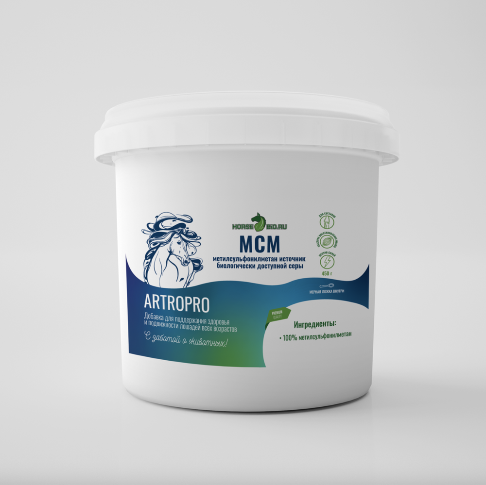 Подкормка МСМ ArtroPro для лошадей Horse-Bio, 450 г