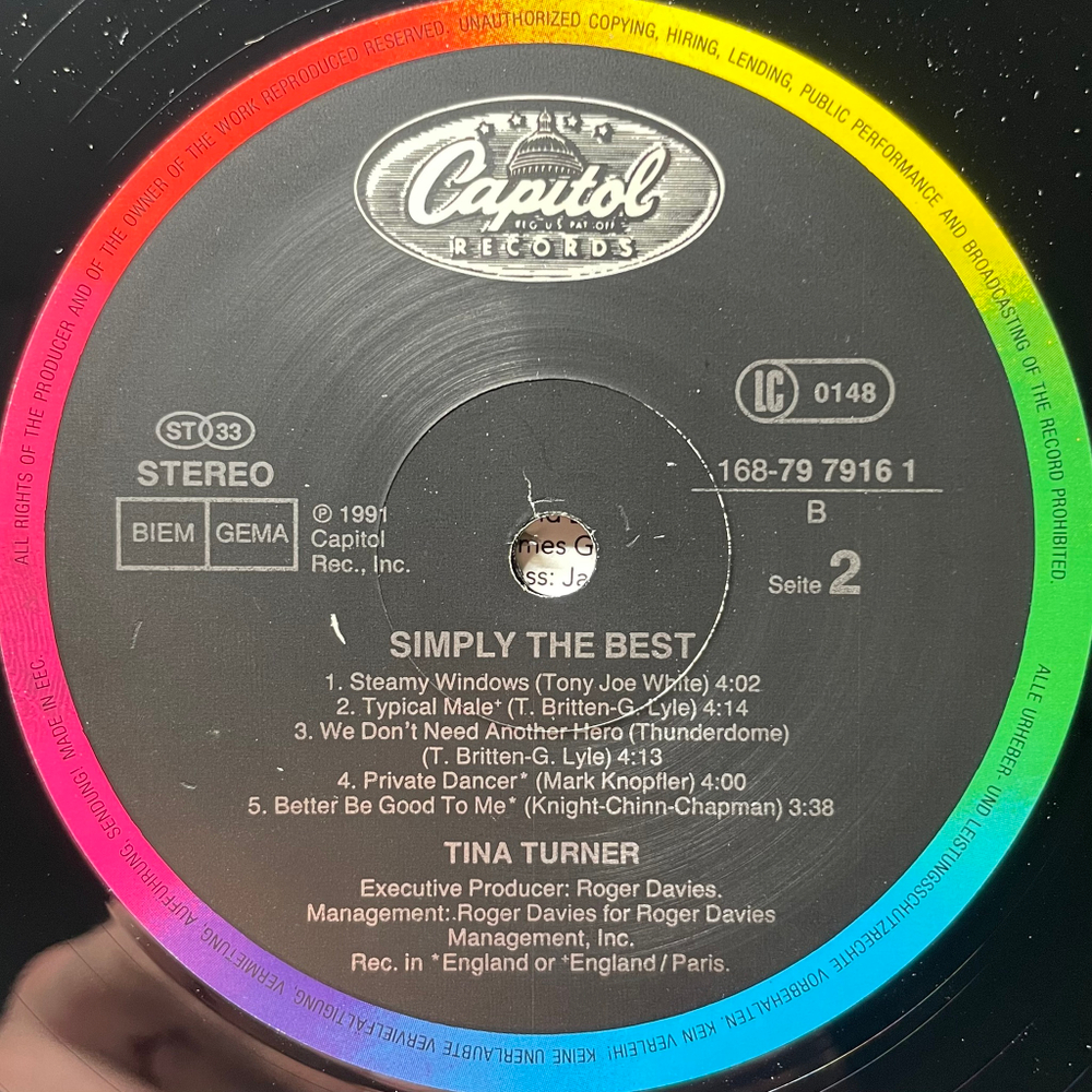 Tina Turner ‎– Simply The Best 2LP (Европа 1991г.)