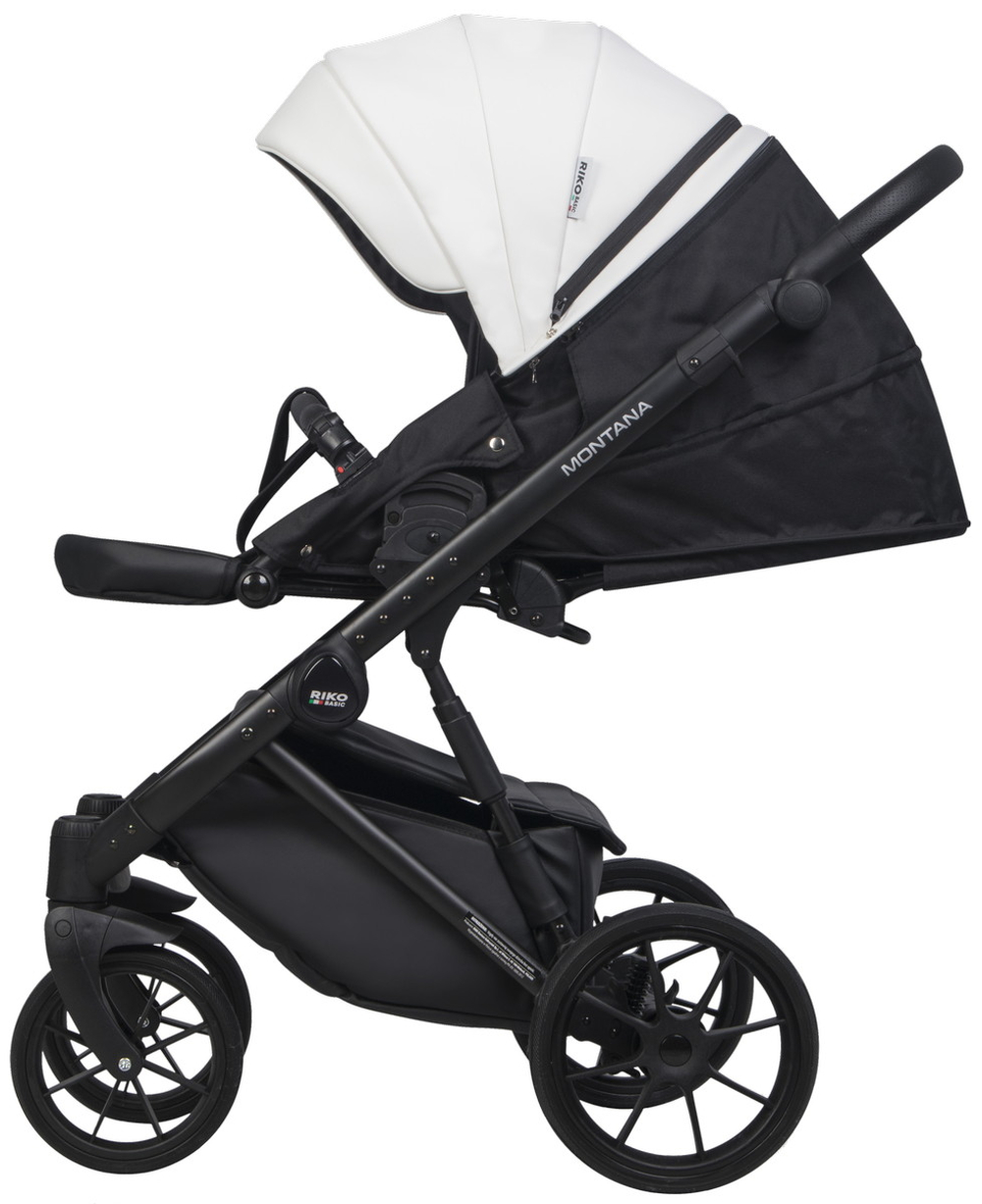 Детская коляска Riko Basic Montana X Ecco 2 в 1 32 White-Light Silver (белый-св.серый)