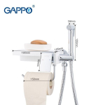 Смеситель GAPPO G7296 с бумагодержателем и гигиеническим душем, белый кварц