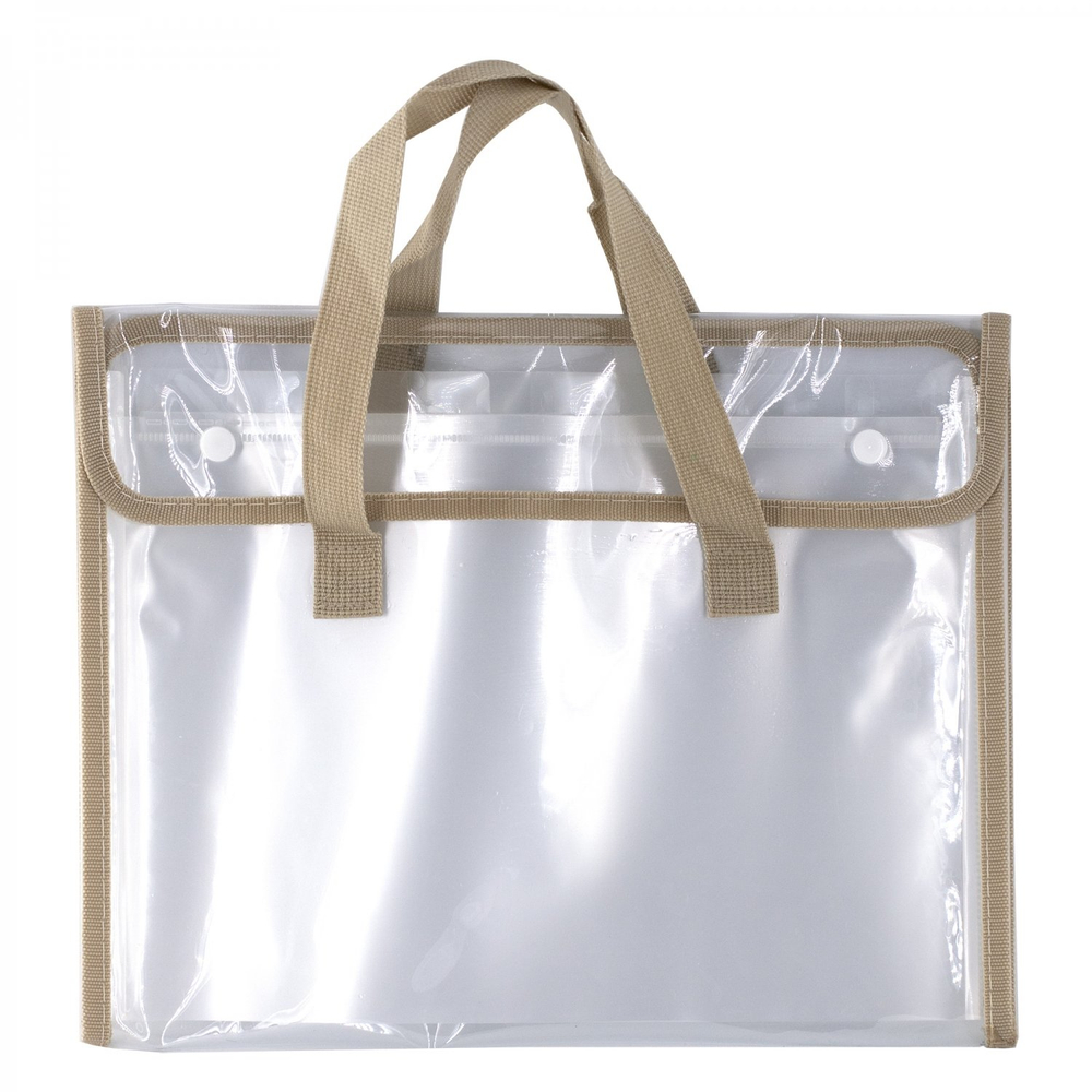 Папка-картотека с ручками Alingar, A4, 260х330 мм, горизонтальная, на кнопках, 470 мкм, 13 отделений, прозрачная, глянец, ассорти