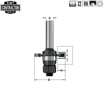 Фреза концевая пазовая с державкой, подшипником и гайкой Сontractor (40x5 мм) CMT K922-350A