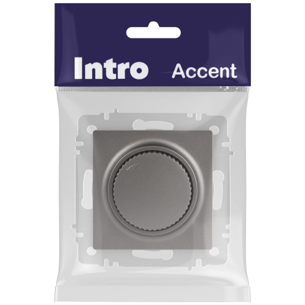 Светорегулятор Intro Accent 6-401-09 поворотный, 600Вт 230В, IP20, СУ, титан