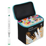 Скейтчмаркеры 60 шт. основные цвета, двусторонние текстильный чехол на молнии (Meshu)