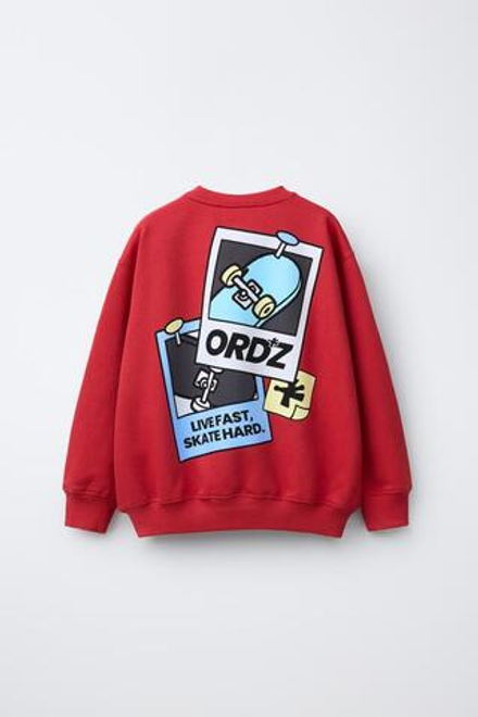 ZARA ТОЛСТОВКА С ЛОГОТИПОМ, КРАСНЫЙ