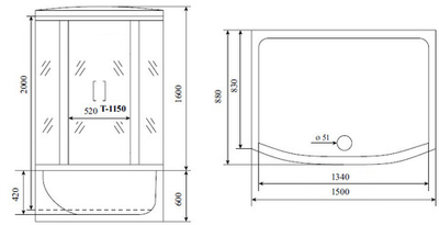 Душевая кабина Timo T-1150