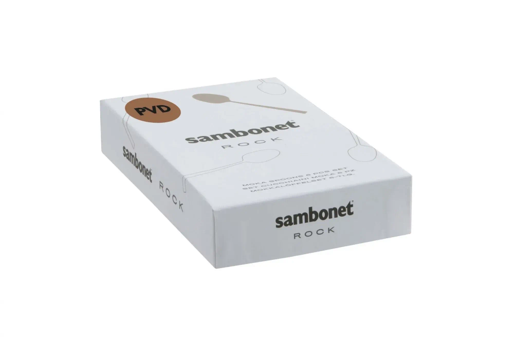 Sambonet Набор из 6 ложек для эспрессо Rock PVD 2Black