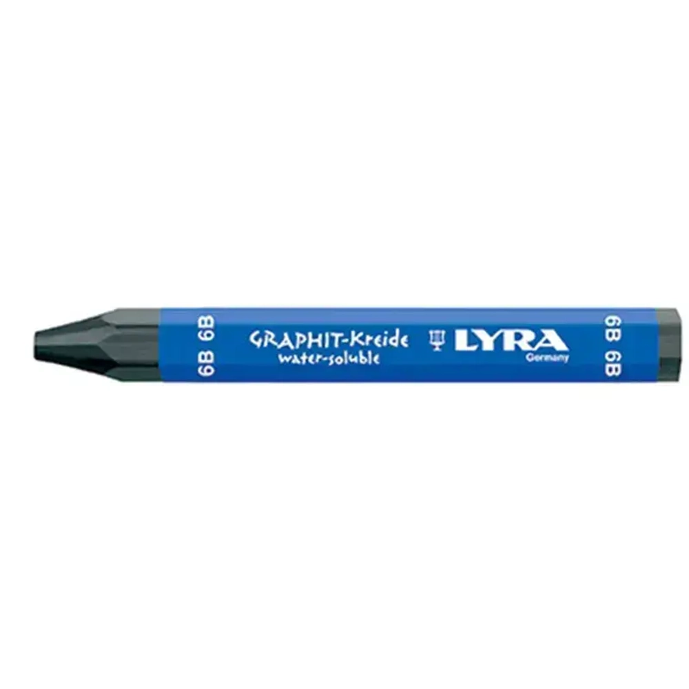 Мелок графитовый шестигранный Lyra Graphite Crayons, водорастворимый, 12 мм 9В